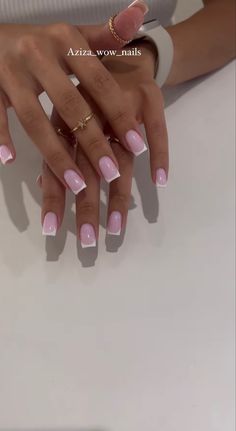 Nails French Ideas Square, Square Clean Nails, Short French Nails Ideas, Short Nails For Summer 2024, Biab Nails Inspiration Square, Nails 2024 Square, Clean French Tip Nails, Biab Nails Inspiration Summer 2024, Pink Nails With White French Tip