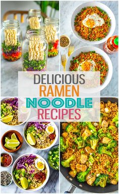 delicious ramen noodle salad recipe in mason jars