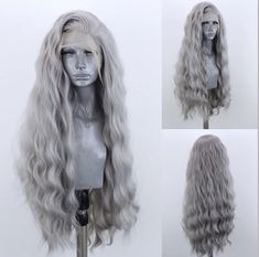 PRICES MAY VARY. lace front wigs straight wigs with high quality Average Cap Size(22.5Inch) With Adjustable Straps and 3 Combs Easy to Take High quality swiss lace, strong and soft, never hurt skin. Synthetic Hair Heat Resistant Up To 160 Degrees Same Color And Hair Style As Pic 
 Hair Material:100% High Quality Heat Resistant Synthetic Hair Fiber 
 Cap Size: FLEXIBLE & ADJUSTABLE-Average Cap Size(22.5Inch) With Adjustable Straps and 3 Combs. 
 Hair Color:Grey 
 Hair Style:Long Wavy 
 Wigs Weigh Webster Wigs, Loose Beachy Waves, Blue Lace Front Wig, Green Wig, Blue Wig, Pink Wig, Red Wigs, Grey Hair Color, Lace Hair