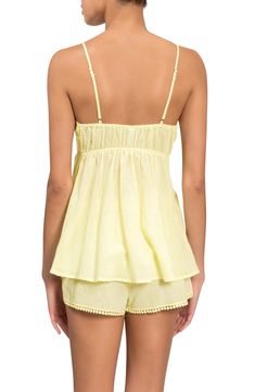 Women's Everyday Ritual Lily Daisy Camisole Short Pajamas, Size X-Small - Yellow