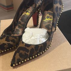 Brand New Never Worn - Brown/Black Lin Brown Designer Brown Heels With Red Sole, Louboutin Shoes, Christian Louboutin Shoes, Shoes Women Heels, Christian Louboutin, Black And Brown, Shoes Heels, Louis Vuitton, Size 6