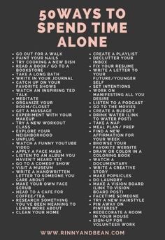 Spend Time Alone, Time Alone, What To Do When Bored, Vie Motivation, Things To Do When Bored, Self Care Activities, Self Care Routine, Self Improvement Tips, Cleaning Tips