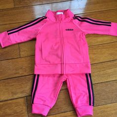 Nwot Baby Girls Adidas Track Suit Winter Playwear For Babies In Pink, Sporty Pink Long Sleeve Sets, Pink Playtime Sets For Winter, Winter Playtime Pink Sets, Pink Winter Playtime Sets, Pink Adidas Cotton Set, Adidas Pink Playwear Sets, Adidas Pink Cotton Sets, Pink Cotton Adidas Sets