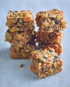 granola bars stacked on top of each other