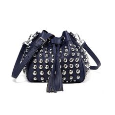 The Jolyn Studded Bucket handbag is for the chic and on-the-go woman. Chic Bucket Shoulder Bag With Tassels, Chic Crossbody Shoulder Bag With Tassels, Blue Bags With Adjustable Strap For Fall, Blue Bag With Adjustable Strap For Fall, Chic Tassel Crossbody Shoulder Bag, Chic Leather Shoulder Bag With Tassels, Chic Leather Bags With Tassels, Tassel Hobo Bag For Shopping, Evening Crossbody Bag With Tassels