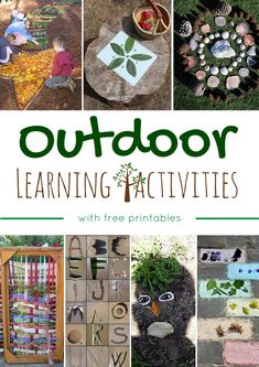 outdoor learning activities with free printables for kids to play in the garden and on the lawn