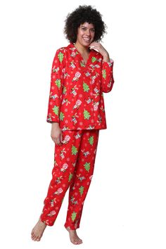 This La Cera pajama set features a festive Christmas Tree/ Reindeer print and gives you the comfort and relaxation you desire. The long sleeves and soft material make this modest sleepwear the perfect way to sleep comfortably and in style. Style: PJ SetMaterial: 100% CottonPattern: Christmas Tree/ Reindeer PrintNeck Style: Notched Collar Sleeve length: Long SleevesCare Instruction: Machine WashClosure: Button FrontColor: BlueDimensions: 28" from top to hem (Taken from a size M) Inseam: 28"Model Modest Sleepwear, Ways To Sleep, Print Pajamas, Notched Collar, Sleep Comfortably, Festive Christmas, To Sleep, Soft Material, Reindeer