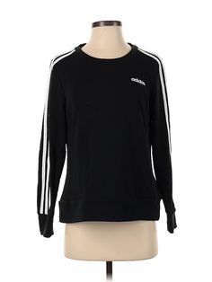 Adidas Sweatshirt Size: Small Tops - used. 75% POLYESTER, 25% VISCOSE | Adidas Sweatshirt: Black Tops - Size Small Fall Crew Neck Top With Three Stripes, Fall Cotton Tops With Three Stripes Branding, Adidas Crew Neck Tops For Fall, Casual Three Stripes Tops For Fall, Black Tops With Three Stripes For Fall, Adidas Tops With Three Stripes Branding For Fall, Adidas Tops With Three Stripes For Fall, Adidas Long Sleeve Tops With Three Stripes, Adidas Long Sleeve T-shirt For Spring