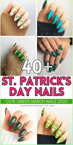 Celebrate in style with these must-try green nail designs! Featuring 40 stunning green nail ideas, this collection is packed with trendy green nail art perfect for St. Patrick's day nails 2025. Whether you’re going bold or keeping it subtle, these simple St. Patrick’s day nails are a vibe. Check out the blog for all the green nail inspo you need for your March nails now! St Patricks Day Nails Simple, Saint Patricks Day Nails, St Patricks Nails, Patrick Nails, Green Nail Ideas