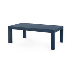 a blue table on a white background with no one around it or the table top