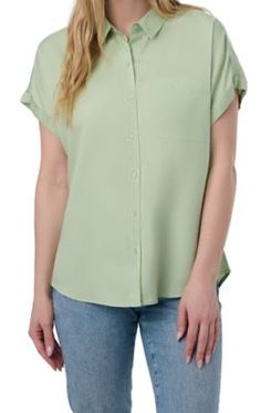 Como RE-Vintage Women's Short Sleeve ECO-Friendly Camp Shirt Take one step closer in saving our planet and enhancing your wardrobe. Our newly sustainable lyocell can only be described as butter soft. This flowing short sleeve camp shirt offers a full button front, collar and one chest pocket. It comes in a nice medium denim color and soft pastel green. Short Sleeve Full Button Front One chest pocket Clothing designed with the environment in mind Car Cleaning Hacks, One Step Closer, Tractor Supply, Denim Color, Camp Shirt, Pastel Green, Car Cleaning, Tunic Blouse, Camping Shirt