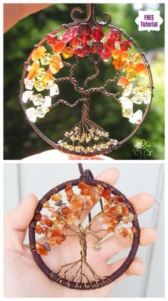 the tree of life is made out of wire and glass beads, so it's easy to make