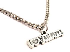 This standard single charm necklace comes on a stainless steel 20" rope chain. Each charm is 100 % hand made with genuine American pewter I Love Vampires, Vampire Necklace, Scene Emo, Funky Jewelry, Cute Little Things, Girly Jewelry, Dream Jewelry, Dream Clothes, Rope Chain