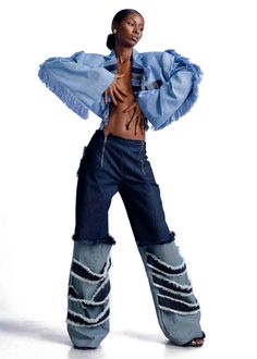 Busumuru Cropped Jacket & Kantinka Pants – ADJOAA All Jeans, Looks Street Style, Cropped Jacket, Crop Jacket, Denim Fashion, Diy Clothes, Aesthetic Clothes, Fashion Inspo Outfits, Fashion Illustration