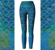 Hand Painted Watercolor Mermaid Leggings, Eco Friendly Mermaid Scales Leggings, Dragon Leggings,  Mermaid Yoga Pants,  Halloween Leggings Dragon Pants, Leggings Mermaid, Painted Boots, Mermaid Leggings, Golden Co, Watercolor Mermaid, High Waisted Yoga Leggings, Mermaid Outfit, Halloween Leggings