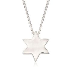 Zina Sterling Silver "Contemporary" Star of David Necklace. 17" | Ross-Simons Sand Dollar Necklace, Star Of David Necklace, Seashell Pendants, Detailed Necklace, Sterling Silver Cat, Pearl Jewelry Sets, Gold Bead Necklace, Silver Jewellery Sets, Sterling Silver Chain Necklace