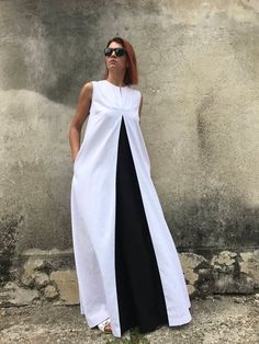 White Linen Dress, Plus Size Linen Dress, Linen Dress, White Kaftan, Avant Garde Linen, Plus Size Dr Chic A-line Shift Maxi Dress, Black A-line Linen Summer Dress, Vacation A-line Shift Maxi Dress, Beach A-line Shift Maxi Dress, Plus Size Linen Dress, Dress Plus, White Kaftan, White Dress Outfit, Plus Size Linen