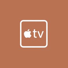 the apple tv logo is shown on an orange background with white letters that read't v '