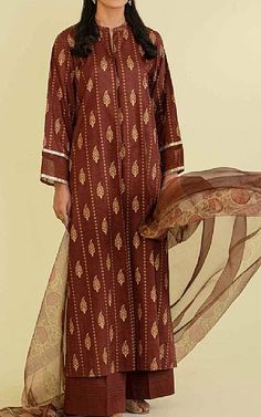 Brown Lawn Suit -  Pakistani Lawn Suits Unstitched Brown Lawn Suit With Printed Motifs, Brown Printed Motif Sets For Eid, Brown Sets With Printed Motifs For Eid, Brown Printed Sets For Eid, Festive Brown Sets With Printed Motifs, Brown Unstitched Lawn Suit With Printed Motifs, Suit Pakistani, Suits Online Shopping, Shirt Trouser