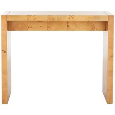 a wooden table with white top and legs