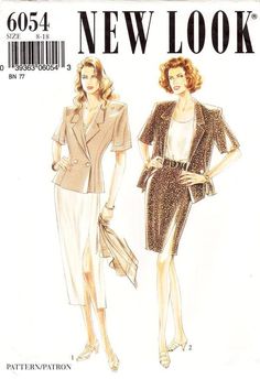 two women in dresses and jackets, one is wearing a jacket with an open front