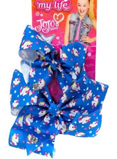 New My Life JoJo Siwa Signature bow set Blue bows with unicorns and stars Jojo Siwa Bows, Blue Cotton Dress, Jojo Siwa, Bow Set, Blue Bow, Girl Dolls, Kids Hairstyles, Hair Bow, Hair Band