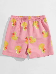 Quack your way into style with our Drawstring Swim Shorts. These swim shorts feature an adorable and playful cartoon duck print that adds a touch of whimsy to your beach look. Made from premium materials, they provide a comfortable fit and excellent durability. Details: Pattern Type: Cartoon Details: Drawstring Type: Bottoms Bottom Type: Shorts Fabric: Non-Stretch Material: Fabric Composition: 100% Polyester Care Instructions: Machine wash, do not dry clean Size Chart (inches): Size US Hip Size Playful Vacation Swim Trunks With Elastic Waistband, Playful Swim Trunks With Elastic Waistband For Vacation, Playful Bottoms With Elastic Waistband For Pool, Playful Shorts For Beach Season And Pool, Playful Swimming Shorts For Summer, Playful Shorts For Swimming In Summer, Playful Shorts For Beach Season Poolside, Playful Swimwear With Elastic Waistband For Vacation, Playful Swim Trunks For Spring Beach