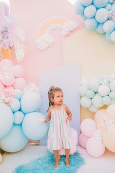 Kara's Party Ideas Pastel Rainbow "Threenage Dream" 3rd Birthday Party | Kara's Party Ideas Threenage Dream, Chai Cart, Cotton Candy Cart, Modern Kids Table, Teal Invitations, Kids Craft Tables, Rainbow Table, Chocolate Dipped Treats, 3rd Birthday Party