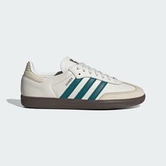 adidas Samba OG Shoes - White | Free Shipping with adiClub | adidas US White Samba, Soccer Trainer, Samba Og Shoes, Adidas Rivalry Low, Football Trainer, Bold Shoes, Adidas Samba Og, Uni Outfits, Shoe Shine