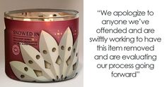 a candle that is sitting on a table next to a quote about snowed in