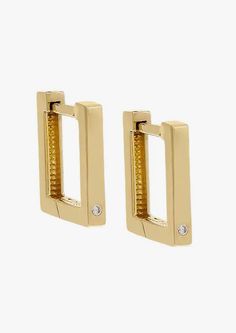 pair of yellow gold earrings with diamonds