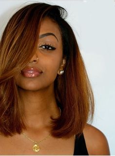 Hair African, African Hair, Highlights Brown Hair, Long Bob Hairstyles, Hairstyles For Black Women, Hair Images, Straight Human Hair, Medium Hair Cuts