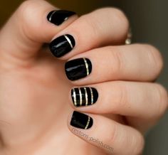 Nail Art Paillette, Quick Nail Art, Black Nail Art, New Nail Designs, Ideas Nails, Simple Nail Designs, Nail Art Hacks