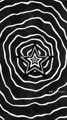 an abstract black and white background with a star in the center, surrounded by wavy lines