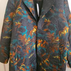 Questions? Leave A Comment Below! Elegant Floral Print Outerwear For Fall, Elegant Floral Print Fall Outerwear, Elegant Multicolor Floral Print Outerwear, Fitted Winter Outerwear With Floral Print, Winter Floral Print Fitted Outerwear, Floral Print Outerwear For Fall Workwear, Fall Floral Print Outerwear For Work, Black Tapestry, Coat Black