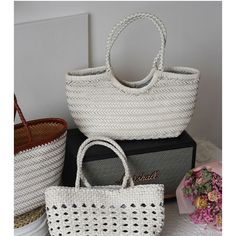 Free U.S. shipping. Style: Vintage , color:White, suite for season：Spring, Summer, Autumn ，Beach, Going out, Travel, Work, Material Genuine Leather, White Summer Woven Leather Purse Oversized Tote Bags White Woven Shoulder Beach Bag, White Straw Bag For Spring Vacation, White Large Capacity Shoulder Bag For Beach, Trendy White Large Capacity Beach Bag, Large Capacity White Shoulder Bag For Beach, Trendy Large Capacity White Beach Bag, Large Capacity White Shoulder Bag For Summer, Large Capacity White Shoulder Bag For The Beach, Trendy White Rectangular Straw Bag