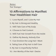 the top ten affirmations to manfest your healthist hair