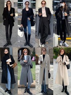 Winter Office Outfits Women Korean, Korean Women Fashion Classy, Korean Trench Coat Outfit, Autumn Outfits In Korea, Japan Winter Fashion, Korean Winter Outfits, Korean Fashion Winter, 일본 패션