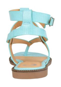 Put a little pep in your step with the Tangie by Journee Collection. This flip-flop styled sandal is topped with vegan leather buckled straps at the ankle for a contemporary look. A 4-millimeter Comfort Foam™ footbed provides the perfect amount of support, and beaded trim adds a sparkle. | Journee Collection Women's Comfort Foam™ Tangie Sandals, Blue, 6.5M Blue Open Toe T-strap Sandals For Spring, Blue Flat T-strap Sandals For Summer, Blue Casual Open Toe T-strap Sandals, Blue Open Toe T-strap Sandals For Beach, Blue Adjustable T-strap Sandals, Flip Flops Style, Cute Sandals, Beaded Trim, Leather Buckle