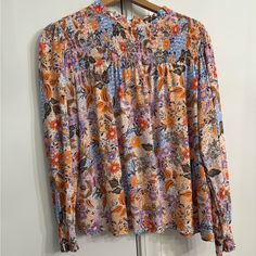 100% Viscose Floral Blouse, Blue Orange, Color Blue, Top Blouse, Blouses, Womens Tops, Orange, Floral, Women Shopping