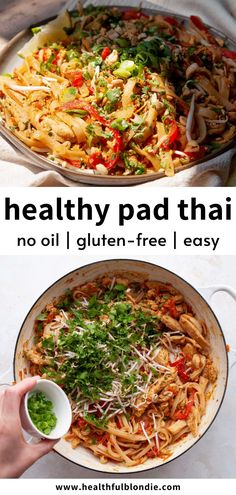 healthy pad thai no oil / gluten - free easy to make and delicious