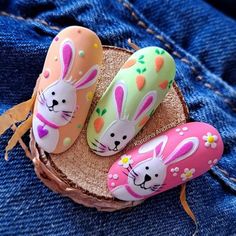 Diy Easter Nails, Easter Nails Design Spring, Easter Nail Art Designs, April Nails, New Nail Art Design, Pastel Nails Designs, Easter Nail Designs, Bunny Nails