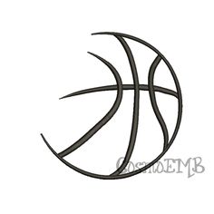 a basketball ball in the middle of a hoop machine embroidery design for a t shirt