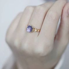 Amethyst Ring Vintage, Amethyst Engagement Ring, Amethyst Ring Engagement, Purple Amethyst Ring, Promise Ring Gift, Lavender Purple, Ring Dainty, Ring Vintage, Amethyst Ring