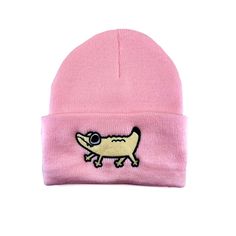 Embroidered Beanie!One size fits most. Mea Culpa Beanie Pink, Embroidered Beanie, Pink