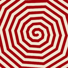 a red and white striped pattern with an open spiral design on the inside of it