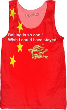 a red tank top with yellow stars on it