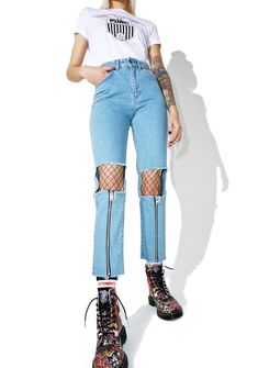 High Waisted Jeans Outfit, Ripped Jeggings, Diy Jeans, Diy Vetement, Moda Jeans