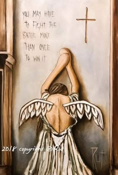 You may have to face the battle more than once to win it! Rut Art Angels, Angel Quotes, Jesus Christus