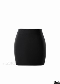 Fisdy - Flattering High-Waisted Pencil Skirt with Elastic Waistband for a Perfect Fit Bodycon Pencil Skirt, Skirt With Elastic Waistband, Polyester Skirt, Black F, Skirts Midi High Waisted, High Waisted Pencil Skirt, Wrap Around Skirt, Skirt Belt, Bodycon Fashion